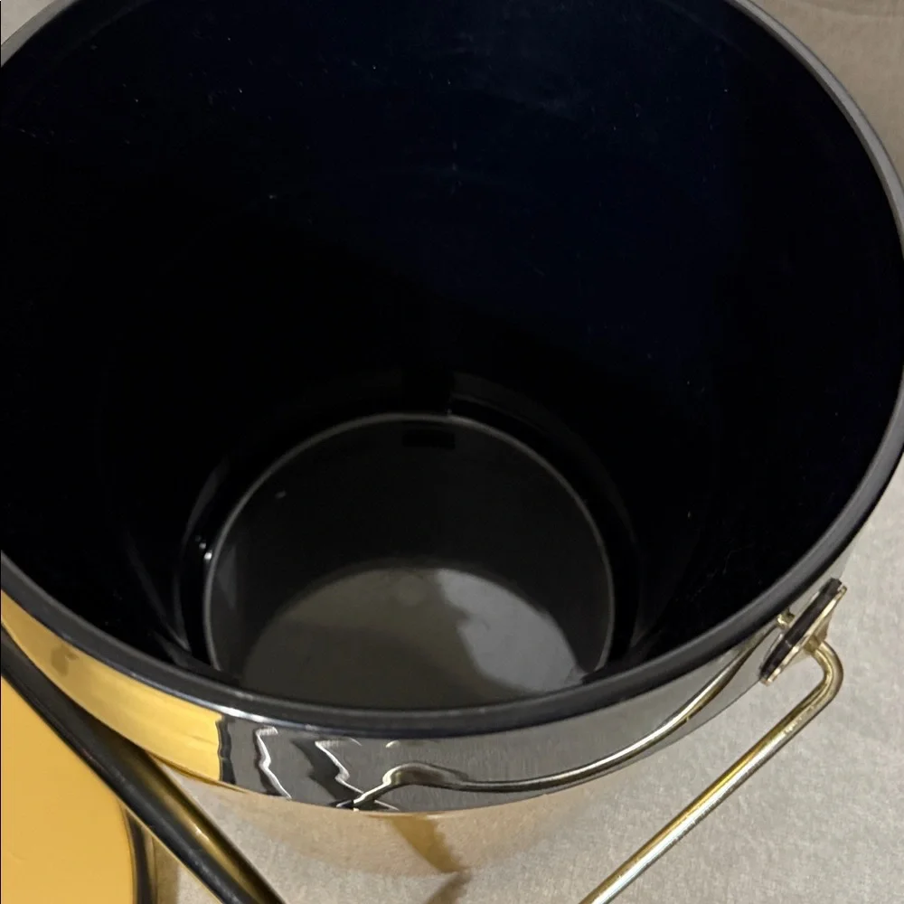 11” X 9” gold & black MCM ice bucket - West Bend